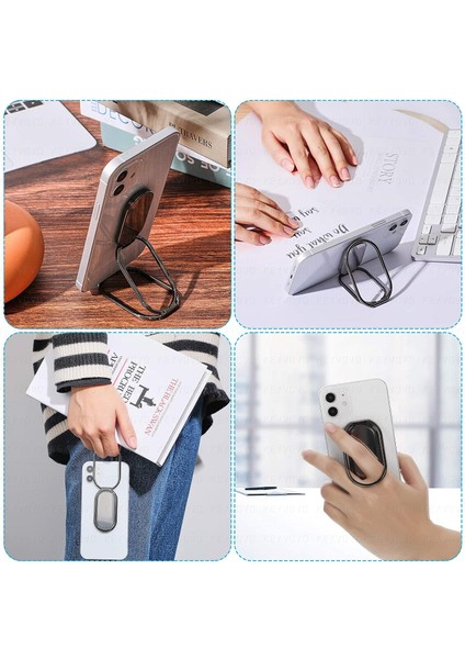 Siyah Stil Evrensel Metal Manyetik Telefon Zil Tutucu Ultra-Ince Katlama Kaldırma Rota Montaj Braketi Masaüstü Masa Parmak Araba Tablet Standı Klip (Yurt Dışından) modelleri