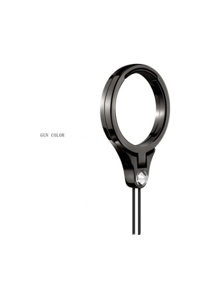 Siyah Stil Evrensel 360 Derece Parmak Yüzük Ipi Mobil Tutucu Metal Stand ve Akıllı Telefon Telefonu U Disk Için Halka Asmak Halat (Yurt Dışından)