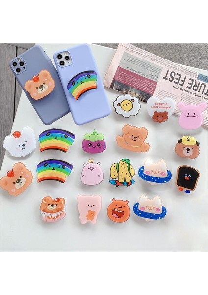 No.3 Tarzı Sıcak Satış Yeni Komik Karikatür Sevimli Katlanabilir Cep Telefonu Braketi Parmak Yüzük Braketi Kolu Kavrama Tok Braketi Aksesuarları iPhone Için (Yurt Dışından) fiyatları