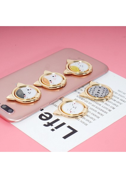 C Stili Parmak Yüzük Telefon Tutucu Sevimli Kedi Yüzük Masaüstü Tutucu Evrensel Parmak Yüzük Telefon Standı iPhone 12 Için Cep Telefonu Standı Tutucu (Yurt Dışından) modelleri