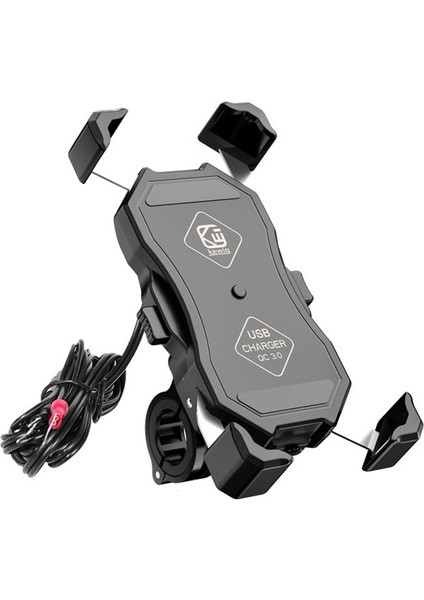 Qc3.0 Şarj Cihazı Stili ile Motosiklet Cep Telefonu Tutucu Dağı Qc 3.0 USB Qi Scooter Motor Motosiklet Için Kablosuz Şarj Cihazı Akıllı Telefon Destek Braketi (Yurt Dışından)