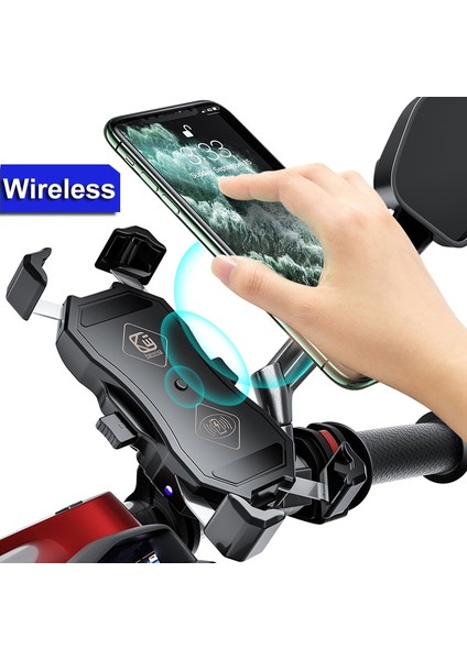 Qc3.0 Şarj Cihazı Stili ile Motosiklet Cep Telefonu Tutucu Dağı Qc 3.0 USB Qi Scooter Motor Motosiklet Için Kablosuz Şarj Cihazı Akıllı Telefon Destek Braketi (Yurt Dışından) fiyatları