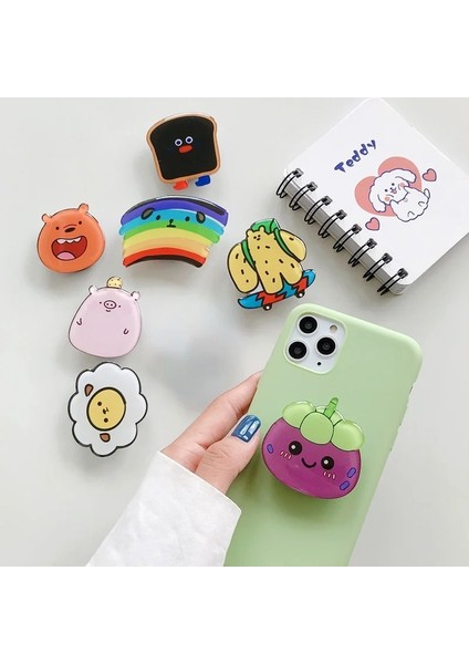 No.3 Tarzı Sıcak Satış Yeni Komik Karikatür Sevimli Katlanabilir Cep Telefonu Braketi Parmak Yüzük Braketi Kolu Kavrama Tok Braketi Aksesuarları iPhone Için (Yurt Dışından) fırsatları