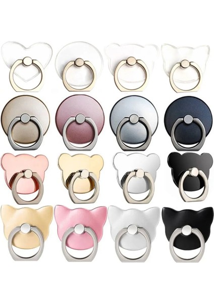 Yuvarlak Siyah Stil Parmak Yüzük Cep Telefonu Akıllı Telefon Standı Tutucu Cep Akıllı Yuvarlak Telefon Yüzük Şeffaf Kedi Tutucu Kalp Soketi Araç Montaj Standı (Yurt Dışından) fiyatları