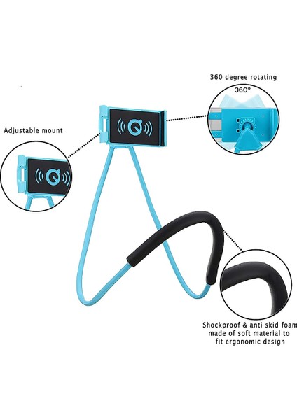 Beyaz Stil 1 Adet Cep Telefonu Tutucu Tembel Esnek 360 Derece Telefon Standı Tembel Boyun Asılı iPhone 13 Için Bükülebilir Tutucu Desteği Huawei (Yurt Dışından) indirimleri