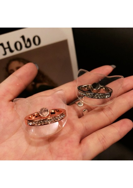 H Tarzı Şeffaf Cep Telefonu Tutucu Yüzük Evrensel Kedi Ayı Yıldız Desteği Parmak Yüzük Tutucu iPhone Için Celular Standı (Yurt Dışından) fiyatları