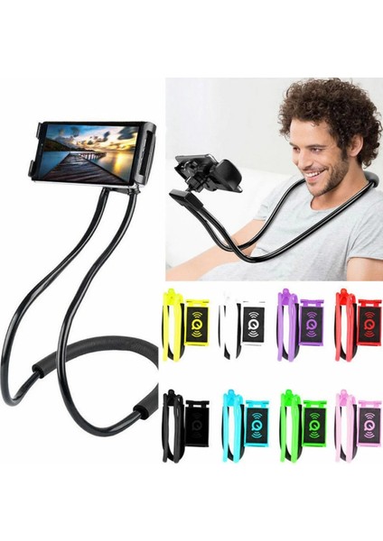 No.6 Tarzı Cep Telefonu Tutacağı Asılı Boyun Tembel Cep Telefonu Montaj Aksesuarları Ayarlanabilir 360 Derece Telefon Tutacağı iPhone Için Stand (Yurt Dışından) fiyatları