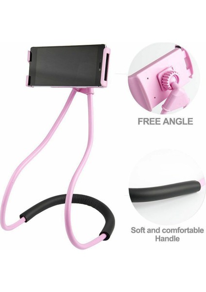No.6 Tarzı Cep Telefonu Tutacağı Asılı Boyun Tembel Cep Telefonu Montaj Aksesuarları Ayarlanabilir 360 Derece Telefon Tutacağı iPhone Için Stand (Yurt Dışından) indirimleri