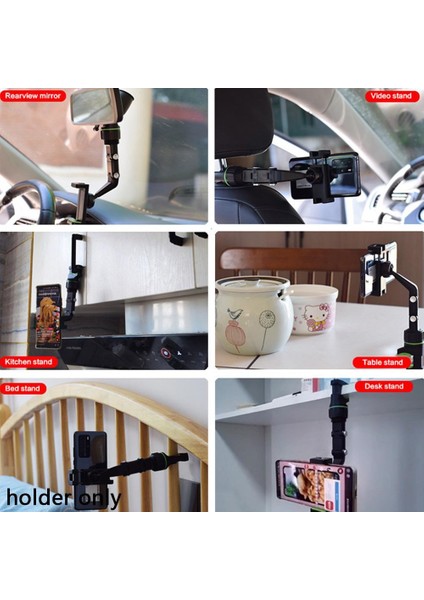 Gri Stil Evrensel Çok Fonksiyonlu Cep Telefonu Tutucu Araba Dikiz Aynası Arka Koltuk Video Fotoğraf Çekimi Araç Telefonu Tutacağı (Yurt Dışından) indirimleri
