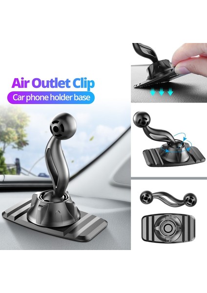 Model2 Stili 17MM Top Kafa Araba Hava Çıkış Klipsi Manyetik Araç Telefonu Tutucu Gps Yerçekimi Desteği Standı Montaj Kancası 360 Döndürme Braketi Tabanı (Yurt Dışından) fırsatları