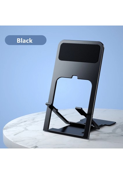 Siyah Stil Eqz Evrensel Masaüstü Cep Telefonu Tutucu IPhone IPad Ayarlanabilir Tablet Için Standı Katlanabilir Masa Cep Telefonu Masa Standı Tutucu (Yurt Dışından)