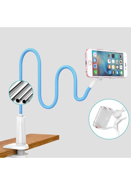 Sadece Telefon Stili Için Siyah 360 Klip Desteği Telefon Tablet iPad Cep Telefonu Tutucu Standı Taşınabilir Esnek Tembel Yatak Masaüstü Braketi Montaj Standı Tabanı (Yurt Dışından) modelleri