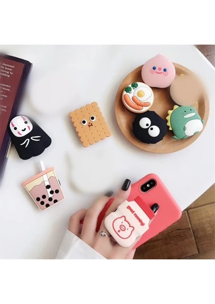 P Stili Kedi Fare Kurabiye Cep Telefonu Standı Tutucu Dönebilen Telefon Soketi Akıllı Telefonlar Katlanır Cep Soketi Masaüstü Stand Braketi (Yurt Dışından) indirimleri