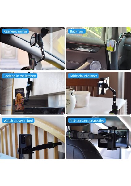 2 Adet Gri Stil Araba Dikiz Aynası Montaj Telefon Tutucu Evrensel Dikiz Aynası Telefon Gps Tutucu Klip Inç Cep Cep Telefonu Için Standı (Yurt Dışından) modelleri