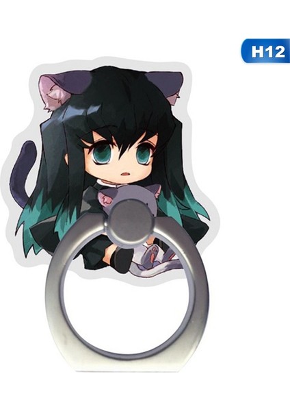 H12 Stili 1 Adet Anime Demon Slayer Kimetsu Hiçbir Yaiba Telefon Standı Sevimli Eğlenceli Akrilik Cep Telefonu Tutucu (Yurt Dışından)