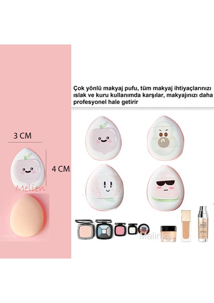 2 Adet Mini Kozmetik Puf Parmak Yüz Makyaj Sünger Göz Altı Kapatıcı Kuru Islak Bez Süngeri modelleri
