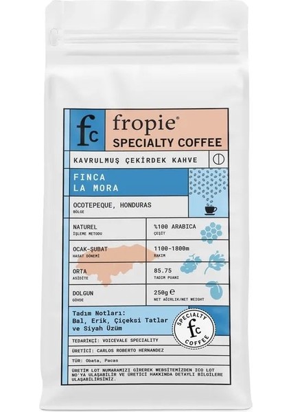 Finca La Mora - Honduras - Kavrulmuş Nitelikli Kahve Çekirdeği - 250 g