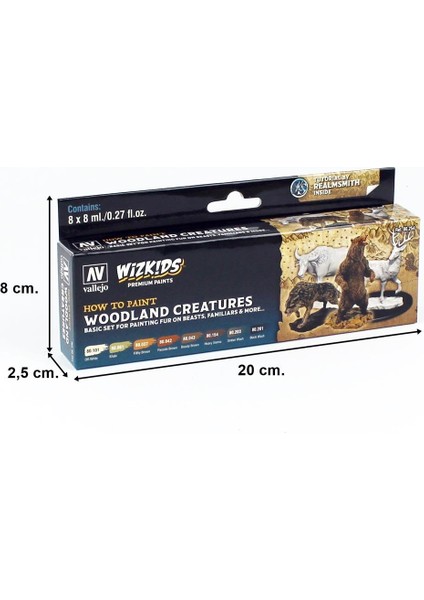 80254 8 x 8 ml Woodland Creatures Wizkits Serisi Model Boyası Seti fiyatları