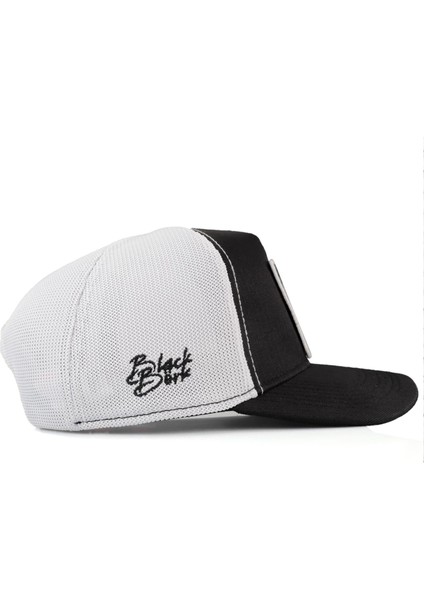 V2 Trucker 7 Seven - 2 Kod Logolu Unisex Siyah-Beyaz Cordura Kumaş Şapka (Cap)