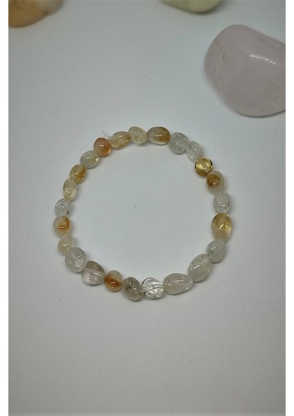 Sitrin Amorf Natürel Doğaltaş Bileklik