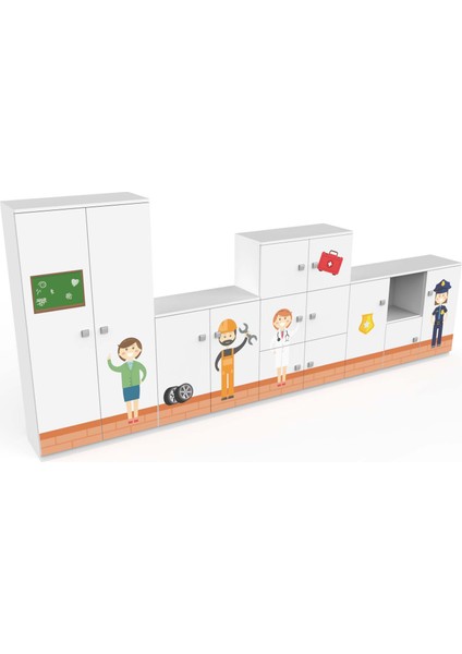 Woodylife Ahşap Çocuk Odası Anaokulu Kreş Mobilya Meslekler Tema