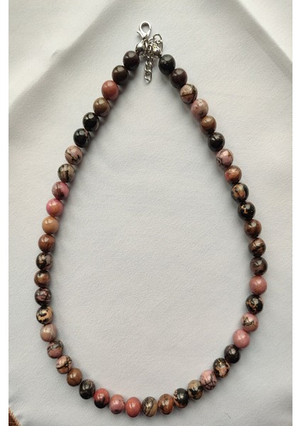 8 mm Rodonit Doğaltaş Kolye