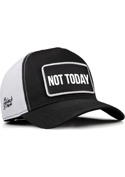 V2 Trucker Not Today - 2 Kod Logolu Unisex Siyah-Beyaz Cordura Kumaş Şapka (Cap)