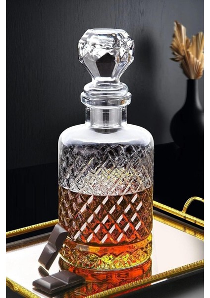 Kristal El Yapımı Lüks Viski Şişesi Sürahi Karaf 1.2 Litre