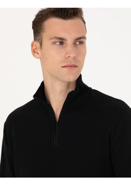 Erkek Siyah Regular Fit Sweatshirt 50275986-VR046