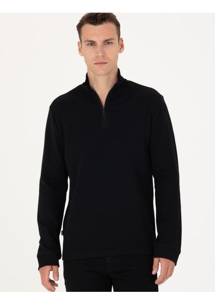 Erkek Siyah Regular Fit Sweatshirt 50275986-VR046