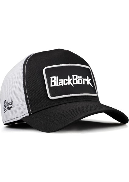 V2 Trucker 2 - Kod Logolu Unisex Siyah-Beyaz Cordura Kumaş Şapka (Cap)