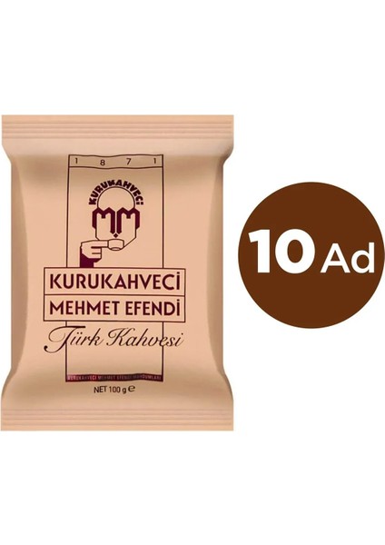 Kurukahveci Mehmet Efendi Türk Kahvesi 100 gr x 10 Adet