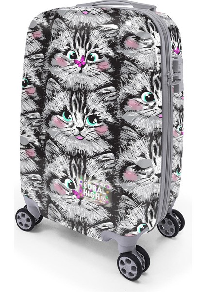 Kedi Desenli Kabin Boy Valiz (50CM) 16543 modelleri