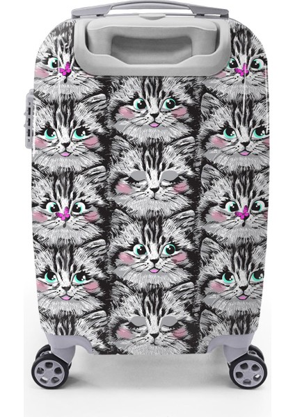Kedi Desenli Kabin Boy Valiz (50CM) 16543 fırsatları