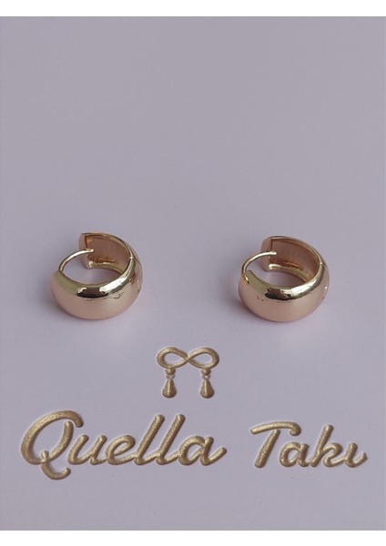 Çelik Orta Bombe Gold Küpe (1,5 Cm)