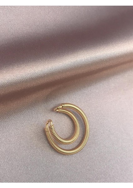 Rodyum Soft Gold Earcuff Kıkırdak Küpe