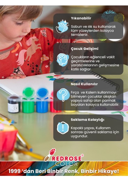 Turkuaz Parmak Boyası 500GR Yıkanabilir, En-71 Sertifikalı, Toksik Içermez, Çocuk Okul Kreş Için fiyatları