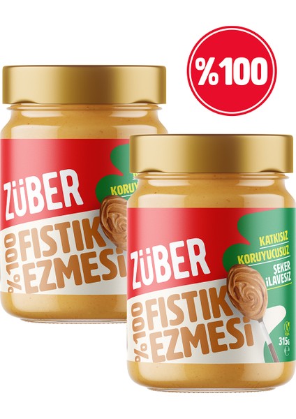 %100 Fıstık Ezmesi 315G x 2 Adet