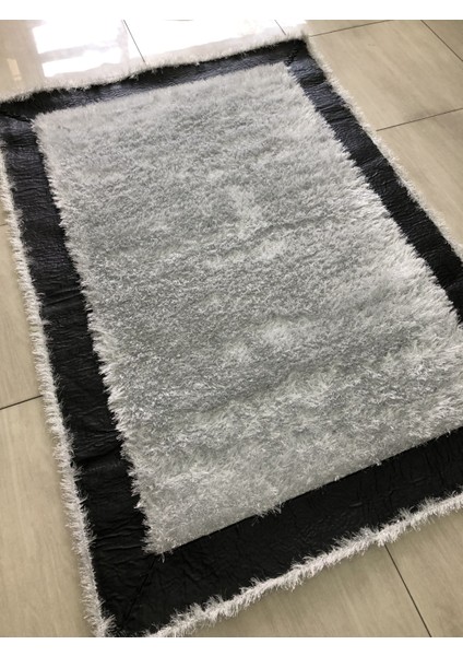 Saray Simli Deri 125X180 Gri Siyah Beyaz Derili Simli Halı ! fiyatları