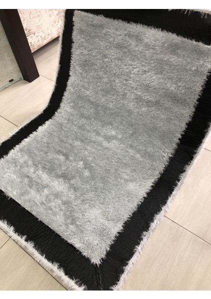 Saray Simli Deri 125X180 Gri Siyah Beyaz Derili Simli Halı ! modelleri