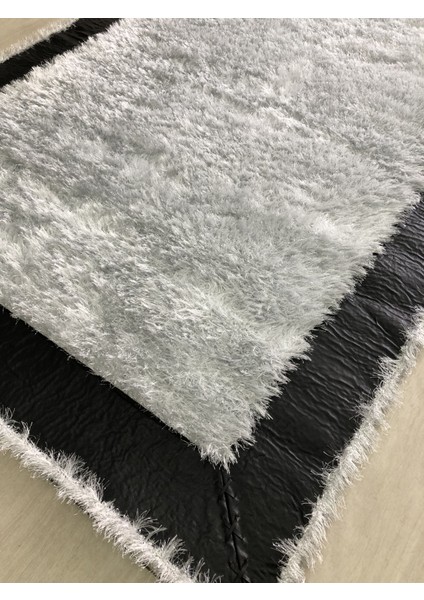Saray Simli Deri 125X180 Gri Siyah Beyaz Derili Simli Halı ! indirimleri