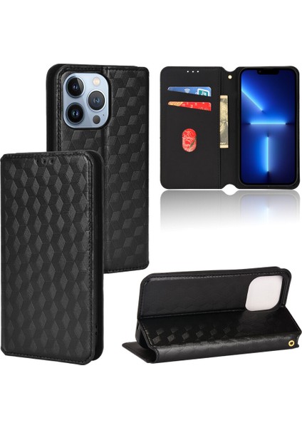Apple iPhone 13 Pro Max Cüzdan Hakiki Deri Darbeye Dayanıklı Tpu Kılıf Standı Dayanıklı Flip Kitap Katlanır (Yurt Dışından)