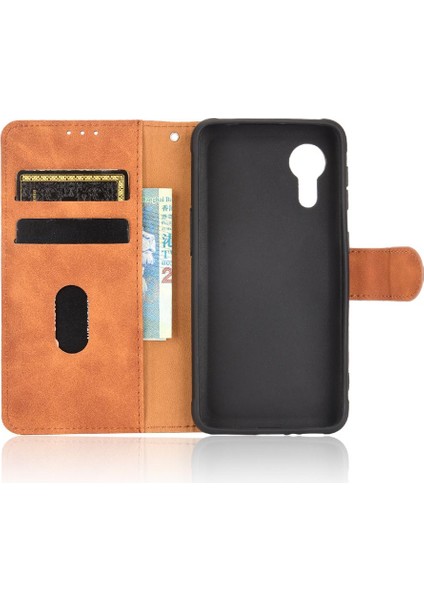 Kart Tutucu Kickstand Kart Deri ile Samsung Galaxy Xcover 5 Için Kılıf (Yurt Dışından)