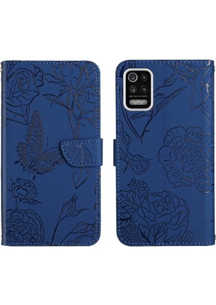 Lg K42 Anti-Damla Koruma Çiçekler ve Bilek Pu ile Kelebekler Için Kılıf (Yurt Dışından)