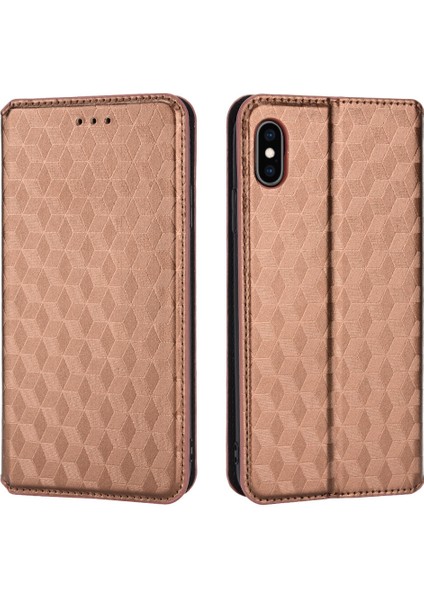 Apple iPhone Xs Max Cüzdan Hakiki Deri Darbeye Dayanıklı Tpu Kılıf Standı Dayanıklı Flip Kitap Katlanır (Yurt Dışından)