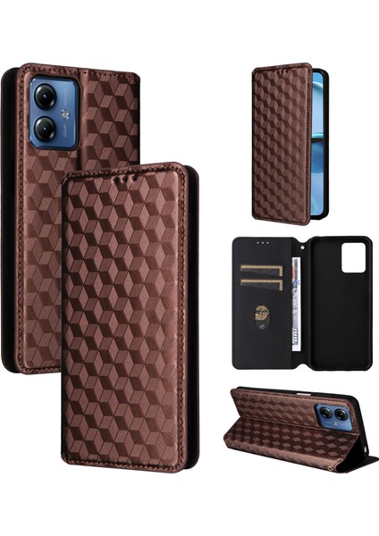 Motorola Moto G14 4g Cüzdan Hakiki Deri Darbeye Dayanıklı Tpu Kılıf Standı Dayanıklı Flip Kitap Katlanır (Yurt Dışından)