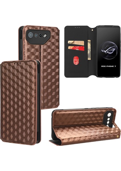 Asus Rog Phone 7 Cüzdan Hakiki Deri Darbeye Dayanıklı Tpu Kılıf Standı Dayanıklı Flip Kitap Katlanır (Yurt Dışından)