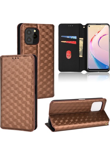 Oukitel C21 Pro Cüzdan Hakiki Deri Darbeye Dayanıklı Tpu Kılıf Standı Dayanıklı Flip Kitap Katlanır (Yurt Dışından)