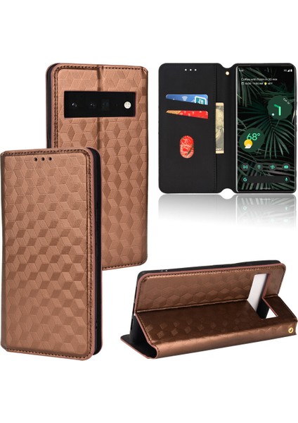 Google Pixel 6 Cüzdan Hakiki Deri Darbeye Dayanıklı Tpu Kılıf Standı Dayanıklı Flip Kitap Katlanır (Yurt Dışından)