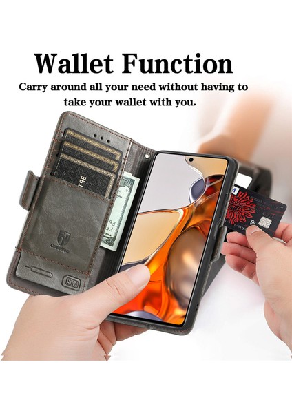 Xiaomi 11T/11T Pro Cüzdan Kılıfı, Kart Tutuculu Pu Deri Flip Kılıf Rfıd Engelleme Kickstand Telefon Kapağı (Yurt Dışından) fırsatları